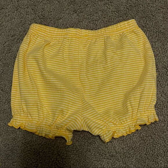 COPY - Carters Just One You 9 mo yellow white stripes shorts ruffle cuffs NWOT - Picture 6 of 7